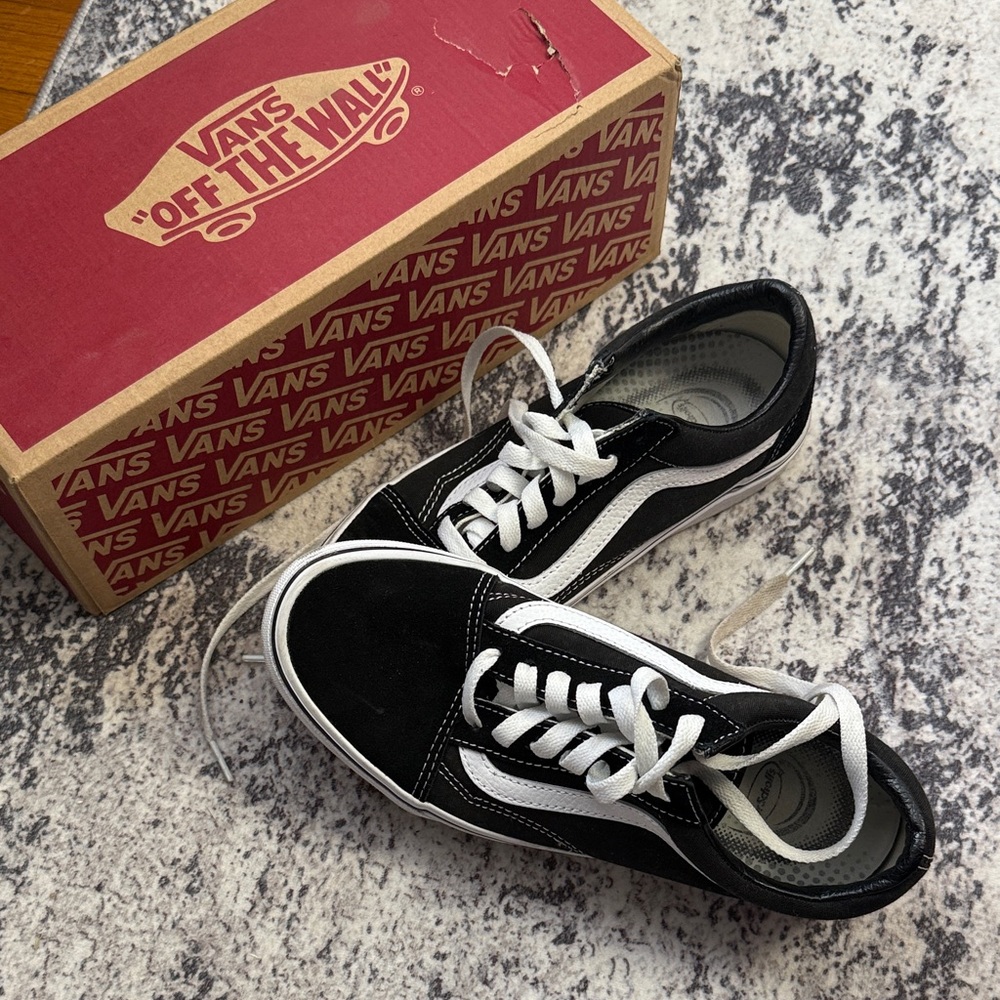 Vans Black and White Low-Top Shoes